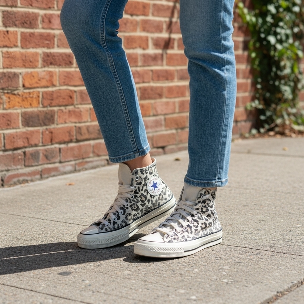 Converse Chuck Taylor All Star High Top Leopard Print Sneakers Unisex 7/5